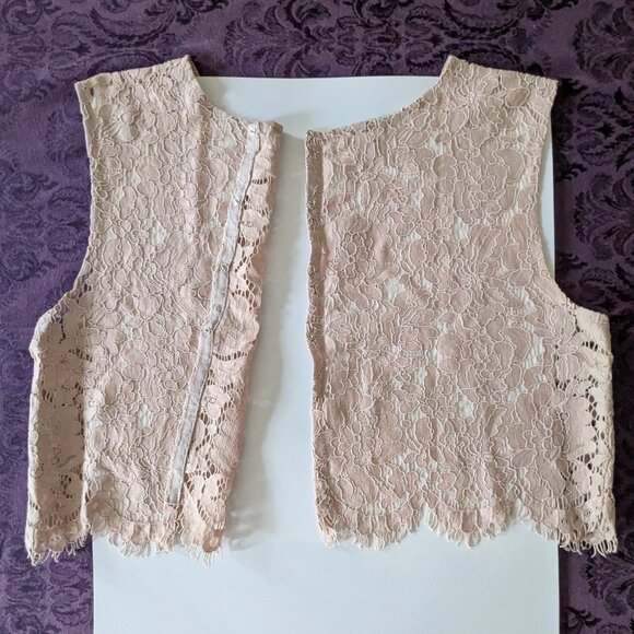 BHLDN Jenny Yoo Cleo Lace Shell Overlay Top NWOT - Picture 11 of 16